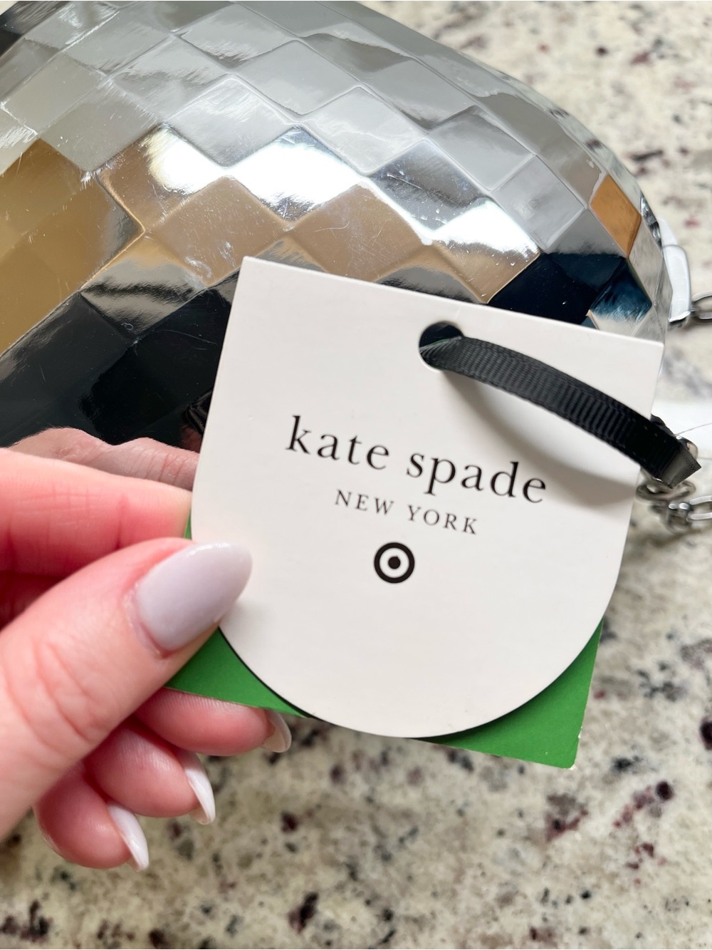 Kate Spade Silver Disco Heart Crossbody Bag NWT - Picture 4 of 9